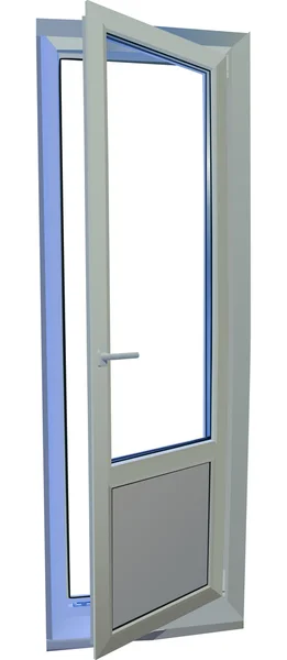 Abbildung zur offenen weißen Tür — Stockvektor