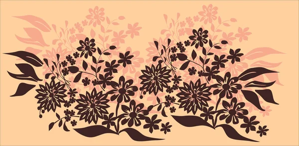 Brown flower ornament — Stock Vector