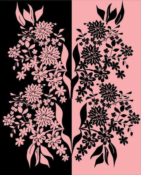 Twee zwarte en roze verticale patronen — Stockvector