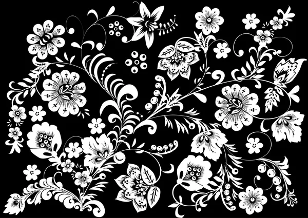 Горизонтальна біла квіткова гілка — стоковий вектор