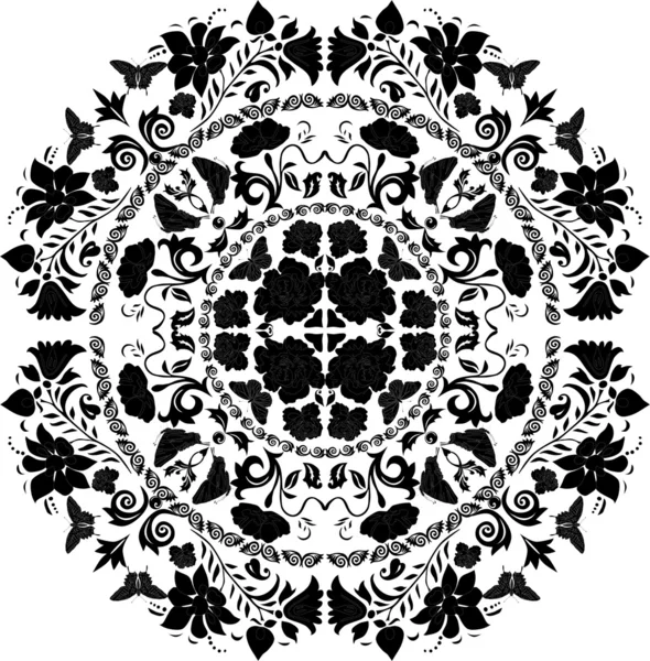 Illustration ronde rose noire — Image vectorielle