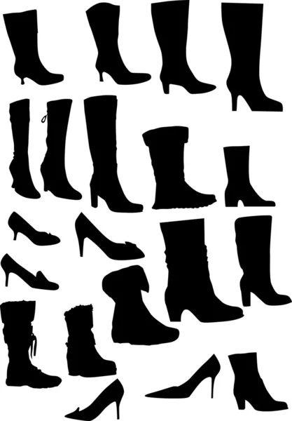 Woman footwear collection — Stock Vector