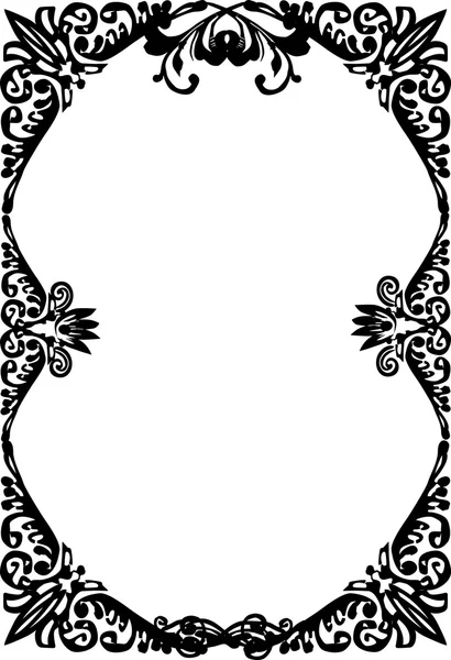 Cadre ovale bouclé noir — Image vectorielle