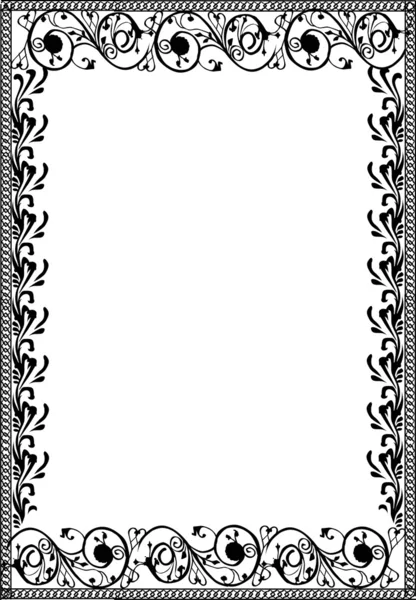 Marco negro rizos — Archivo Imágenes Vectoriales