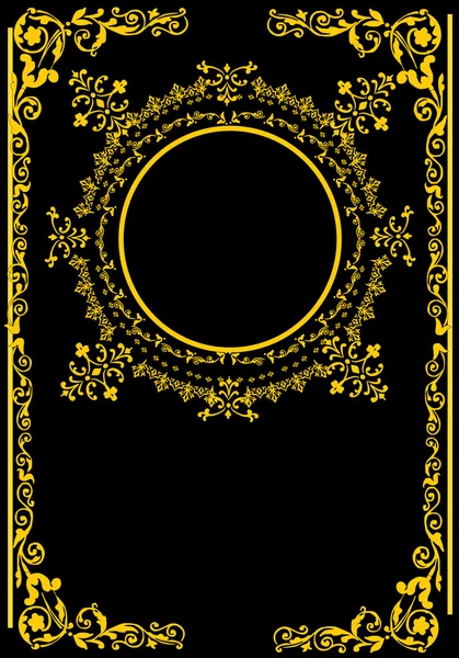 Oro abstracto sobre patrón rizado negro — Archivo Imágenes Vectoriales