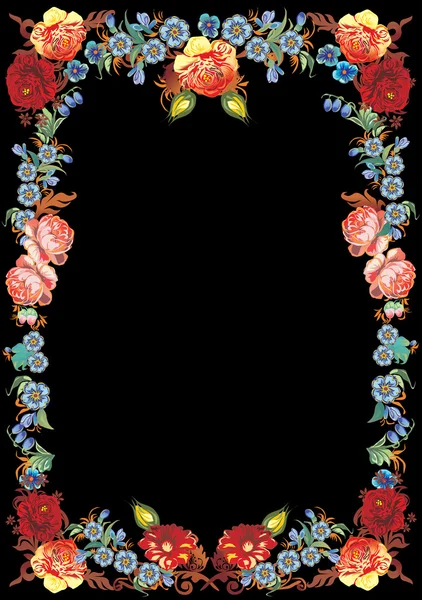 Cadre rose foncé sur noir — Image vectorielle