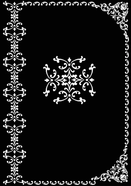 Weißer einfacher Rahmen auf schwarz — Stockvektor