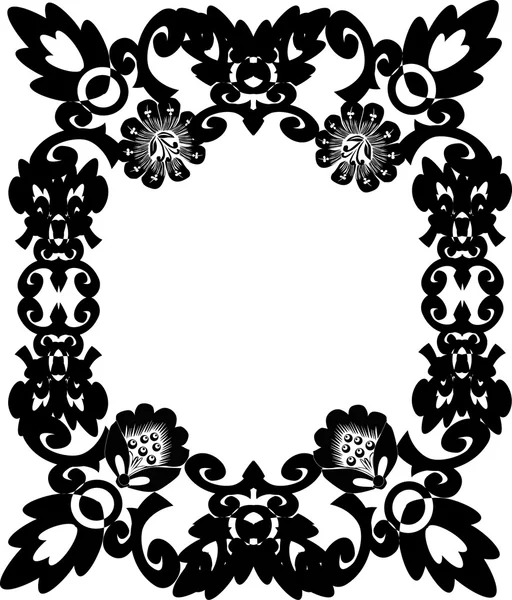 Четыре цветка черный кадр — стоковый вектор