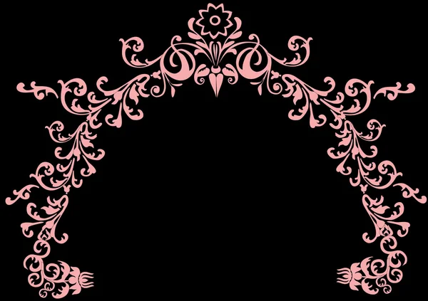 Meia rodada quadro abstrato rosa — Vetor de Stock