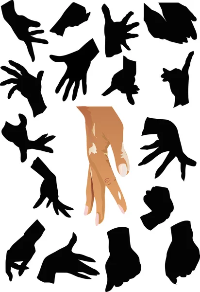 Human hands collection — Stock Vector