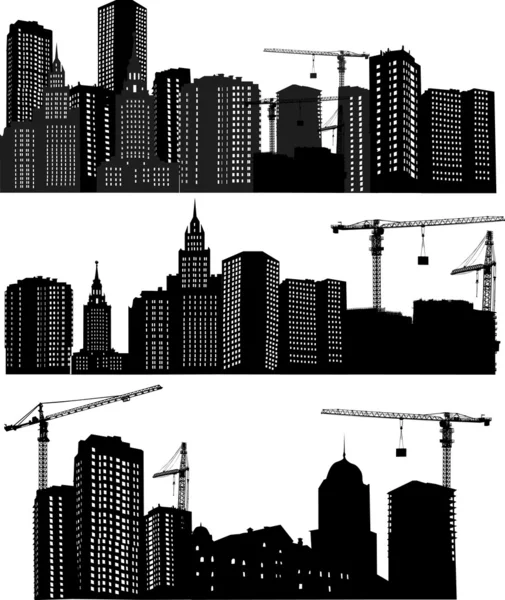 Three urban landscapes — Stock Vector