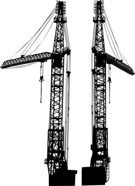 Two building cranes — Stock Vector