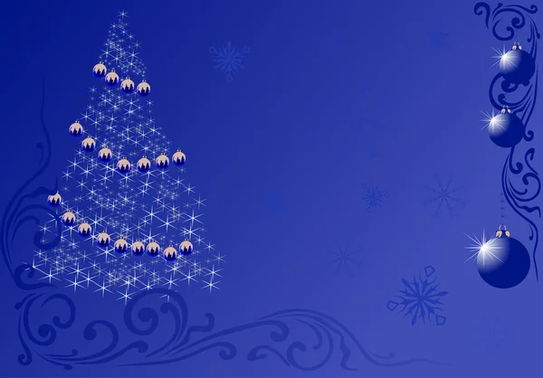 Fond de Noël bleu orné — Image vectorielle