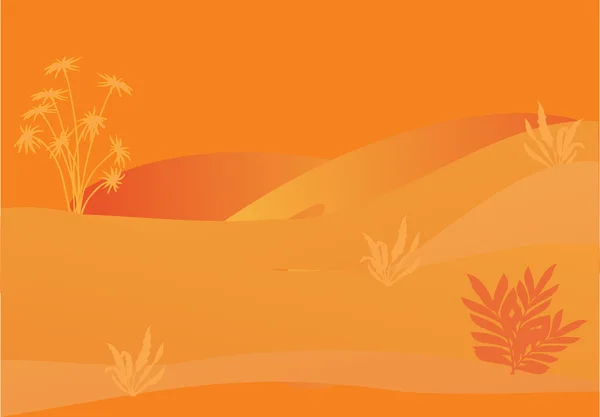Oranje achtergrond met palmen — Stockvector