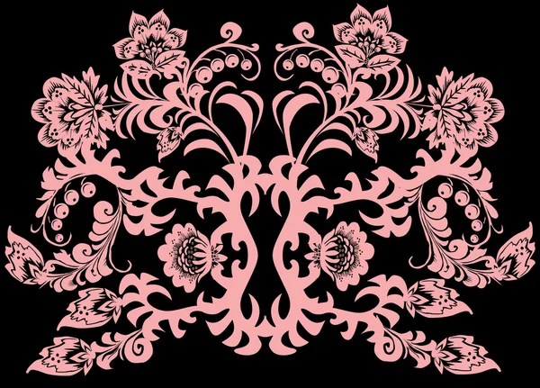 Symmetric pink foliage — Stock Vector