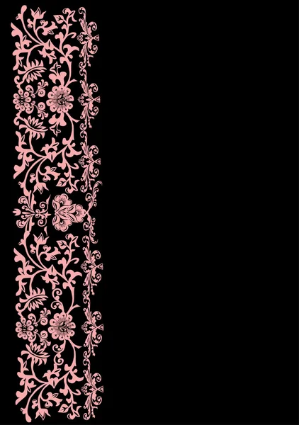 Tira ornamental floral rosa — Archivo Imágenes Vectoriales
