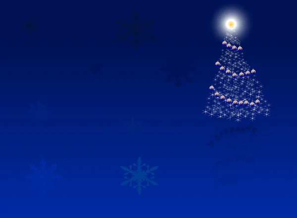 Blauwe Kerstmis achtergrond met vurenhout — Stockvector