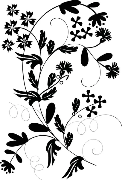 Noir sur boucle fleur blanche — Image vectorielle
