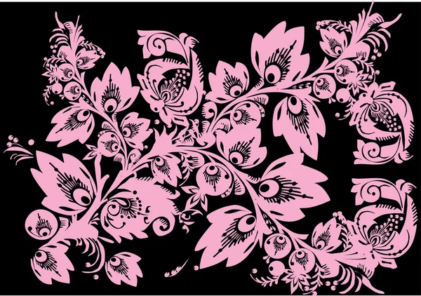 Branche de feuillage rose — Image vectorielle