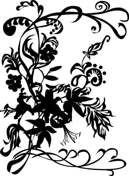 Силуэт цветочного букета — стоковый вектор
