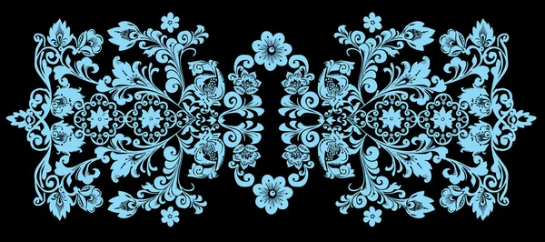 Design floral azul e preto — Vetor de Stock