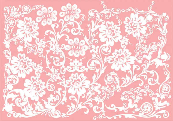 Branco no fundo da flor rosa — Vetor de Stock