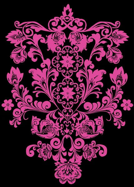 Design rosa escuro em preto — Vetor de Stock