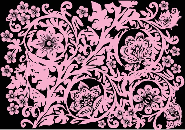 シンプルなピンクの花の装飾 — ストックベクタ