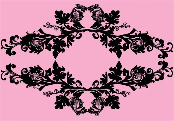 Fekete és rózsaszín design a levelek — Stock Vector