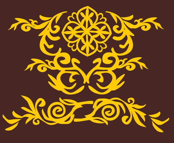 Guld design på brown — Stock vektor