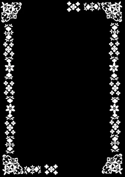 블랙에 간단한 흰색 프레임 — 스톡 벡터