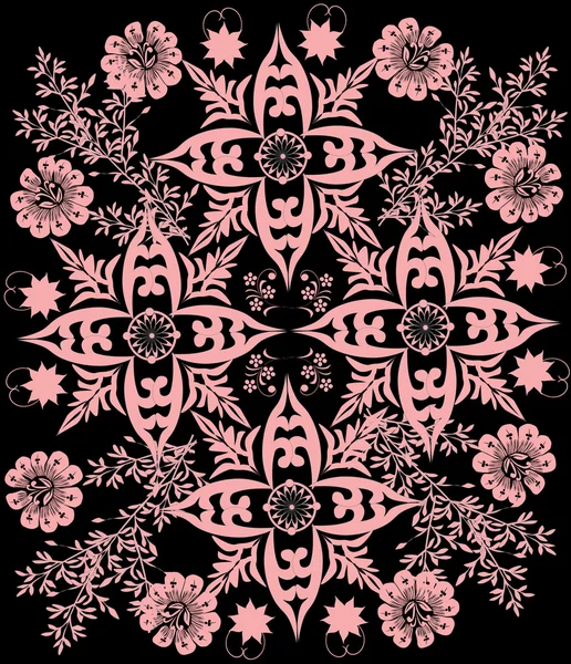Dekoration mit vier rosa Kreuzen — Stockvektor
