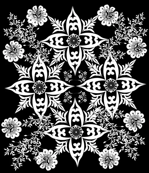 Τέσσερις μεγάλο λευκό λουλούδι μοτίβο — Διανυσματικό Αρχείο