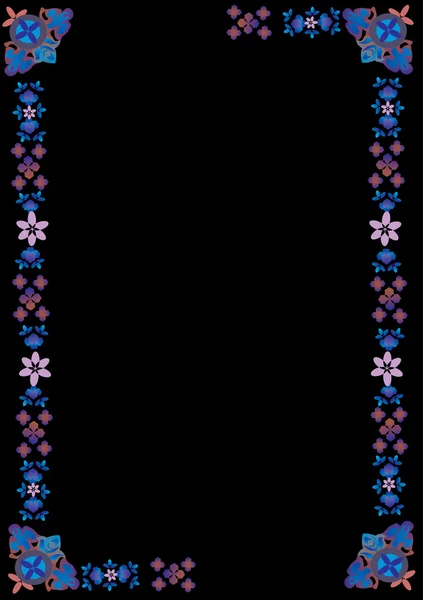 Marco azul simple en negro — Archivo Imágenes Vectoriales