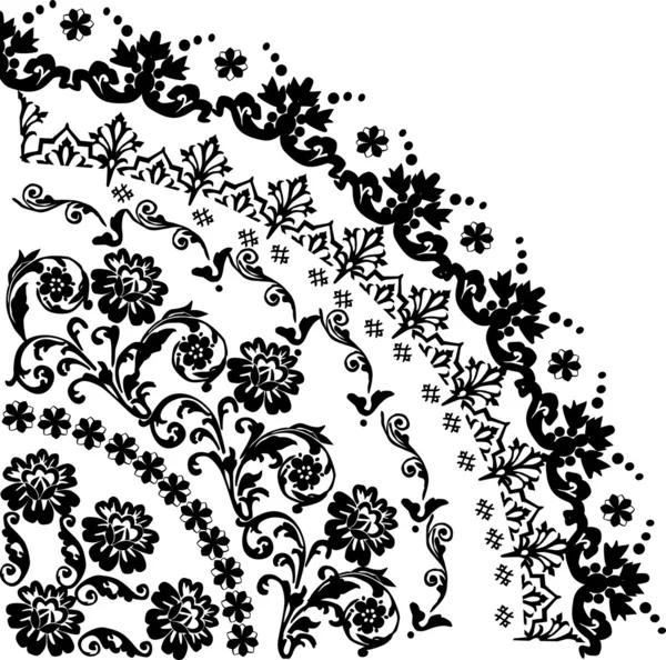 Kıvırcık siyah kadran ile çiçek — Stok Vektör