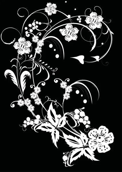 Boucle blanche avec des fleurs — Image vectorielle