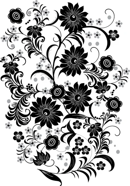 灰色および黒色の花の花束 — ストックベクタ
