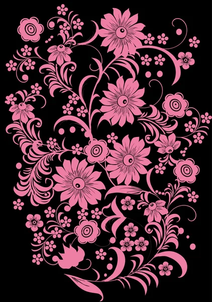 Adorno rosado de cuatro flores — Archivo Imágenes Vectoriales