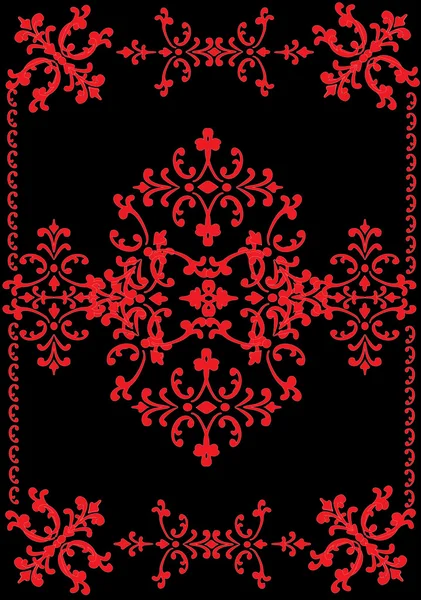 Cadre rouge avec boucles — Image vectorielle