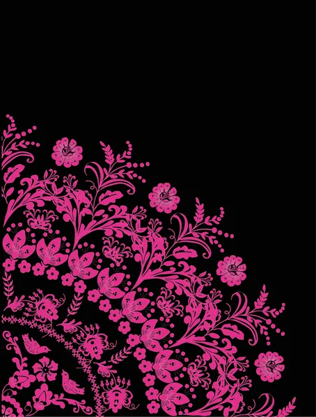 Cuadrante de flores rosadas — Archivo Imágenes Vectoriales