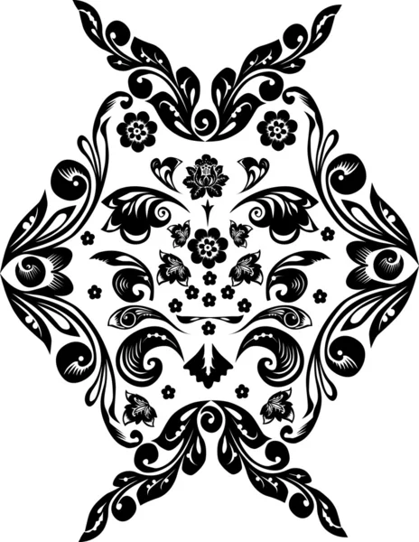 Symmetriska mönster av svart bladverk — Stock vektor