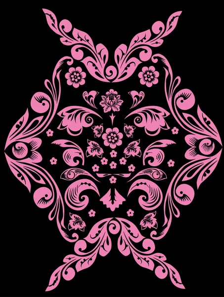 Rosa abstrakter Blumenschmuck — Stockvektor