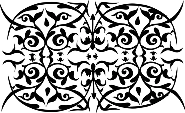 Silueta con rizos simétricos negros — Archivo Imágenes Vectoriales