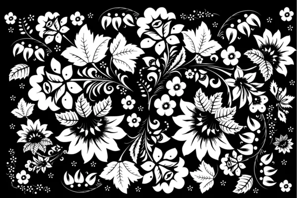 Witte achtergrond met vijf bloemen — Stockvector