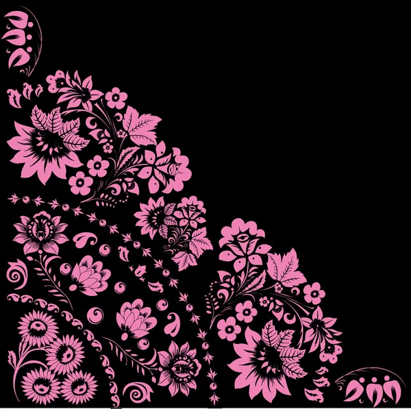 Рожевий квадрант з двома великими квітами — стоковий вектор