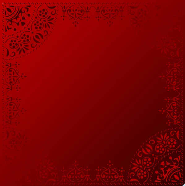Tmavě červeným rámečkem květinové dekorace — Stockový vektor
