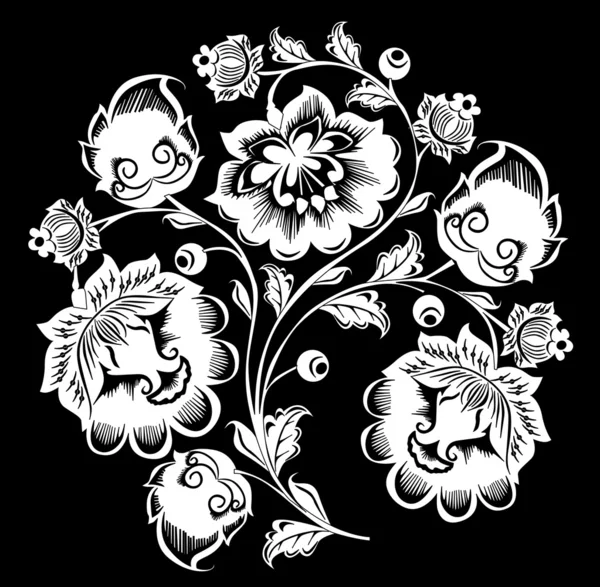 Grande branche de fleur blanche — Image vectorielle