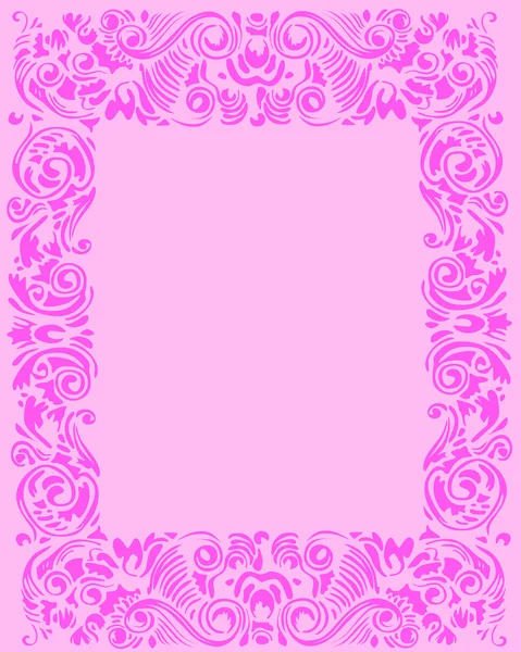 Marco floral rosa decoración — Vector de stock