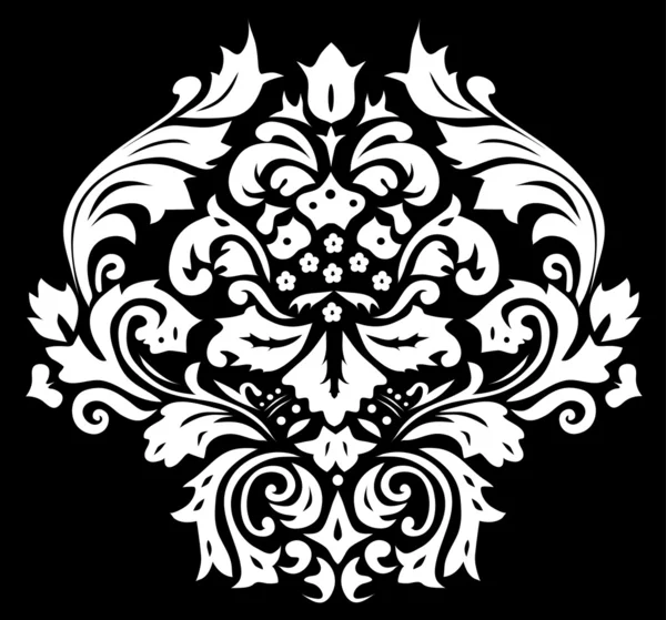 Симметричное черное цветочное оформление — стоковый вектор