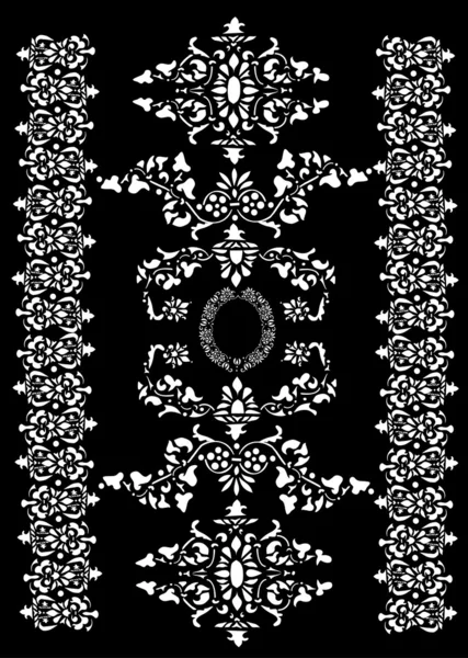 Білий на чорній смузі орнаменту — стоковий вектор